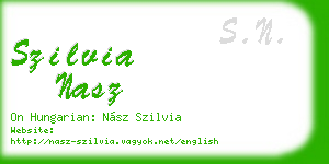 szilvia nasz business card