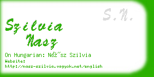 szilvia nasz business card